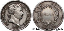 Quart (de franc) Napoléon Ier tête laurée, Empire français 1809 Paris F.162/1