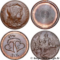 10 centimes Daniel-Dupuis, transformée en boîte de mariage 1911 F.136/20 var.