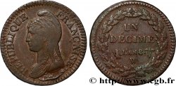 Un décime Dupré, grand module 1800 Lille F.129/74