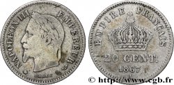20 centimes Napoléon III, tête laurée, grand module 1867 Paris F.150/1