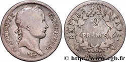 2 francs Napoléon Ier tête laurée, Empire français 1814 Perpignan F.255/69