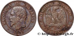 Deux centimes Napoléon III, tête nue, grand D 1853 Lyon F.107/4