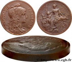 Piéfort de 5 centimes Daniel-Dupuis, sans le mot essai, flan mat 1898  GEM.14 P1 MS64