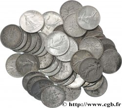 Lot de 50 pièces de 1 franc Semeuse, argent n.d. Paris F.217/-