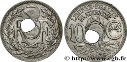 10 centimes Lindauer, maillechort, perforation décentrée 1938 F.139/2 var.