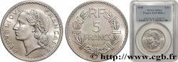 5 francs Lavrillier, aluminium, 9 ouvert 1945 F.339/3