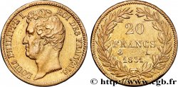 20 francs or Louis-Philippe, Tiolier, tranche inscrite en creux 1831 Paris F.524/2