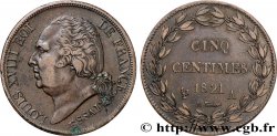 Essai de Cinq centimes en bronze, tranche guillochée 1821 Paris VG.2534
