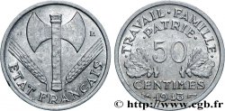 50 centimes Francisque, légère 1943 Beaumont-Le-Roger F.196/3