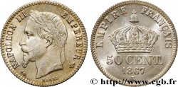 50 centimes Napoléon III, tête laurée 1867 Bordeaux F.188/18