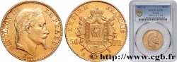 50 francs or Napoléon III, tête laurée 1867 Paris F.548/8 AU55 PCGS