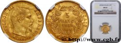 5 francs or Napoléon III, tête nue, grand module 1859 Strasbourg F.501/8