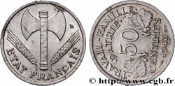 50 centimes Francisque, légère, Fautée coins tournés -14 min/-84° 1943  F.196/2 var.