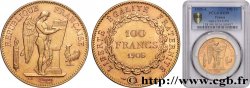 100 francs or Génie, tranche inscrite en relief Dieu protège la France 1905 Paris F.552/18