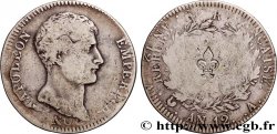 5 francs fauté Napoléon Empereur, type intermédiaire, double frappe contremarquée d’une fleur de Lys  1804 Paris F.302/1 VF