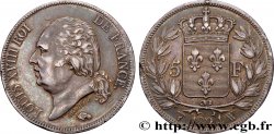 5 francs Louis XVIII, tête nue 1824 Lille F.309/98