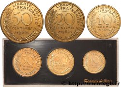Boîte de trois essais de 50, 20 et 10 centimes Marianne 1962 Paris F.144/1