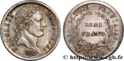 Demi-franc Napoléon Ier tête laurée, République française 1808 Paris F.177/2