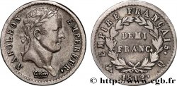 Demi-franc Napoléon Ier tête laurée, Empire français 1812 Perpignan F.178/44