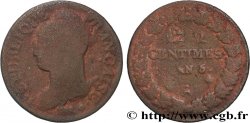 Cinq centimes Dupré, grand module, refrappage du décime 1797 Paris F.114/1