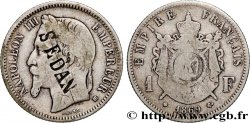 1 franc Napoléon III, tête laurée, contremarqué SEDAN 1869 Strasbourg F.215/11 var.