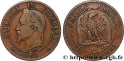Dix centimes Napoléon III, tête laurée 1863 Bordeaux F.134/12