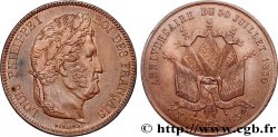 Module de 5 francs en cuivre commémorant l’anniversaire du 30 juillet 1830 1832 Nantes F.324/- var.