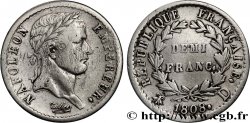 Demi-franc Napoléon Ier tête laurée, République française 1808 Lyon F.177/5