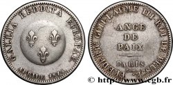 Ange de Paix, module de 2 francs pour Frédéric-Guillaume de Prusse 1814 Paris VG.2358  XF