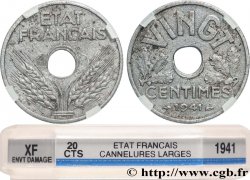 VINGT centimes État français, cannelures larges 1941  F.152/3