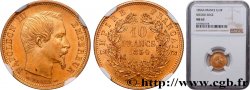 10 francs or Napoléon III, tête nue, petit module, tranche cannelée 1854 Paris F.505A/1
