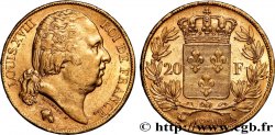 20 francs or Louis XVIII, tête nue 1820 Paris F.519/19