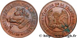 Monnaie satirique Cu 32, module de dix centimes à la tête de cochon 1870 Schw.C6c p.353