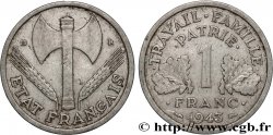 1 franc Francisque, légère 1943 Beaumont-Le-Roger F.223/4