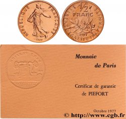 Piéfort en Or de 1/2 franc Semeuse 1977 Pessac GEM.91 P3