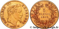 5 francs or Napoléon III, tête laurée 1862 Strasbourg F.502/2
