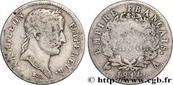 1 franc Napoléon Ier tête laurée, Empire français 1814 Paris F.205/74