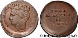 Essai au module de 25 centimes n.d. Paris VG.cf. 3218