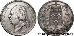 5 francs Louis XVIII, tête nue 1817 Perpignan F.309/25