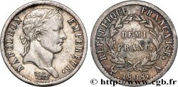 Demi-franc Napoléon Ier tête laurée, République française 1808 Paris F.177/2