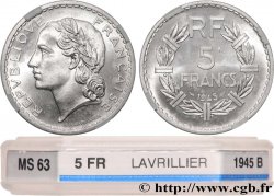 5 francs Lavrillier, aluminium 1945 Beaumont-Le-Roger F.339/4