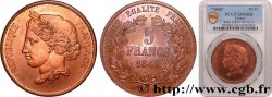 Concours de 5 francs, essai en cuivre attribué à Gayrard, deuxième concours 1848 Paris Maz.1282 c FDC65 PCGS