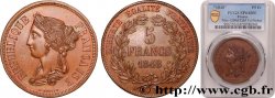 Concours de 5 francs, piéfort en cuivre par Boivin 1848 Paris Maz.1268 d var. Tran.