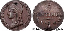 5 centimes Dupré, petit module 1796 Paris F.113/1