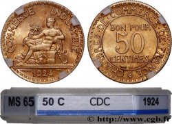 50 centimes Chambres de Commerce 1924 Paris F.191/6 FDC65 GENI