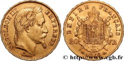 20 francs or Napoléon III, tête laurée 1866 Strasbourg F.532/14