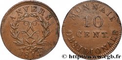 10 cent. Anvers au double L, frappe de l’atelier de Wolschot 1814 Anvers F.130C/2