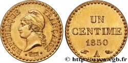Un centime Dupré en laiton 1850 Paris F.101/5 var.