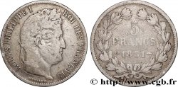 5 francs Ier type Domard, tranche en creux 1831 Strasbourg F.319/1