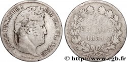5 francs Ier type Domard, tranche en relief 1831 Strasbourg F.320/3